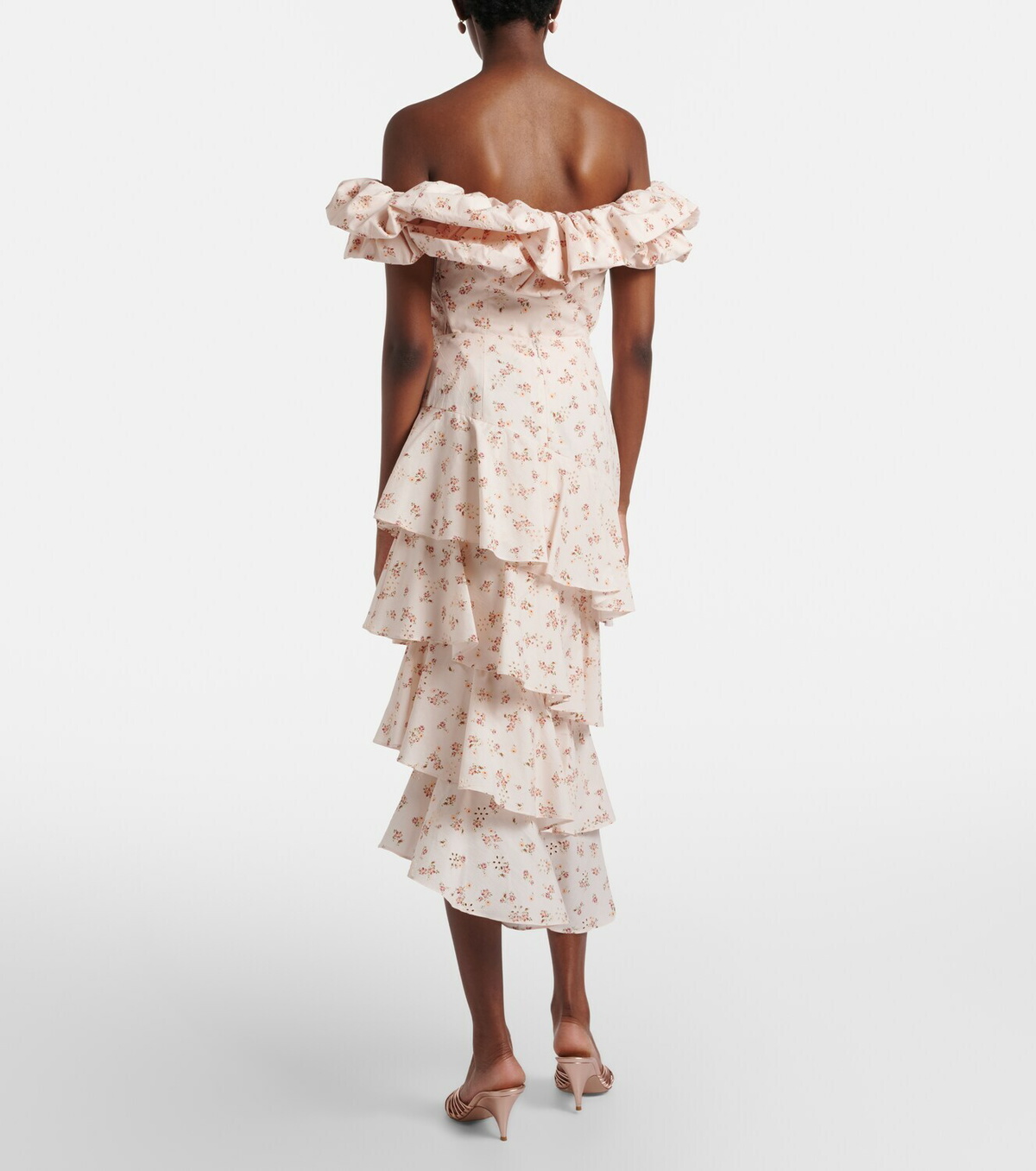 Markarian Laura floral tiered cotton midi skirt
