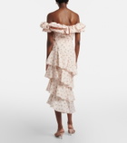Markarian Laura floral tiered cotton midi skirt