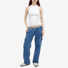 Calvin Klein Women's Extreme Low Rise Baggy Cargo in Denim Medium