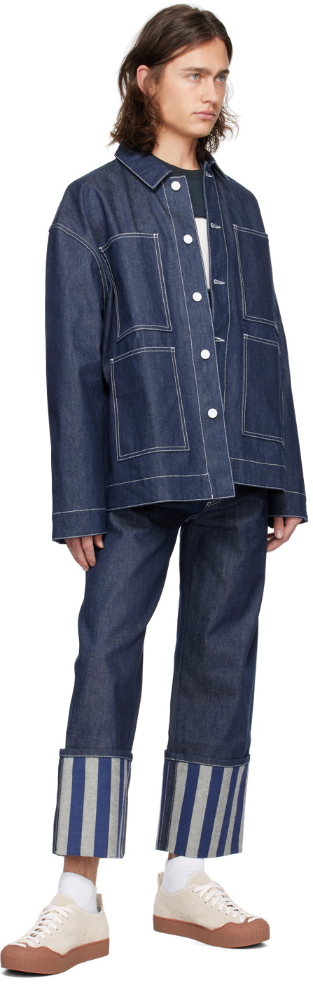 SUNNEI Navy Bellidentro Reversible Denim Jacket Sunnei