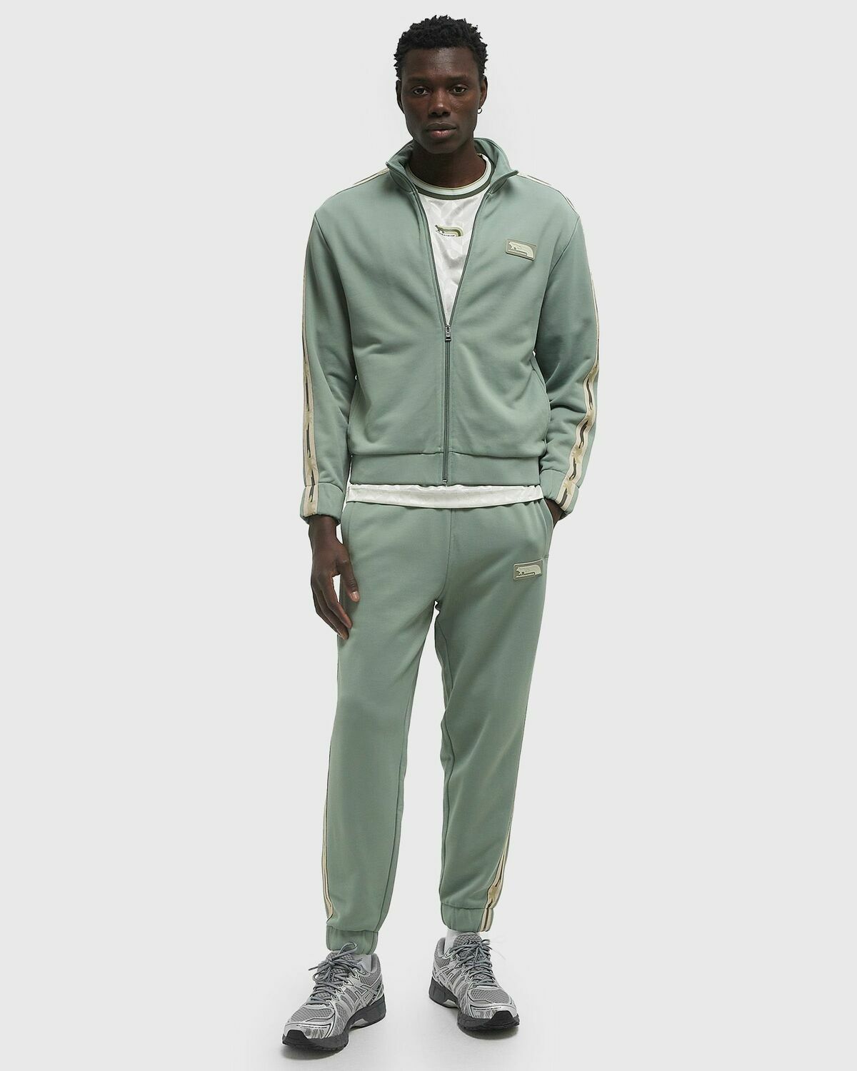 Maison Kitsune FLASH FOX ZIPPED BLOUSON Green Mens Track Jacket