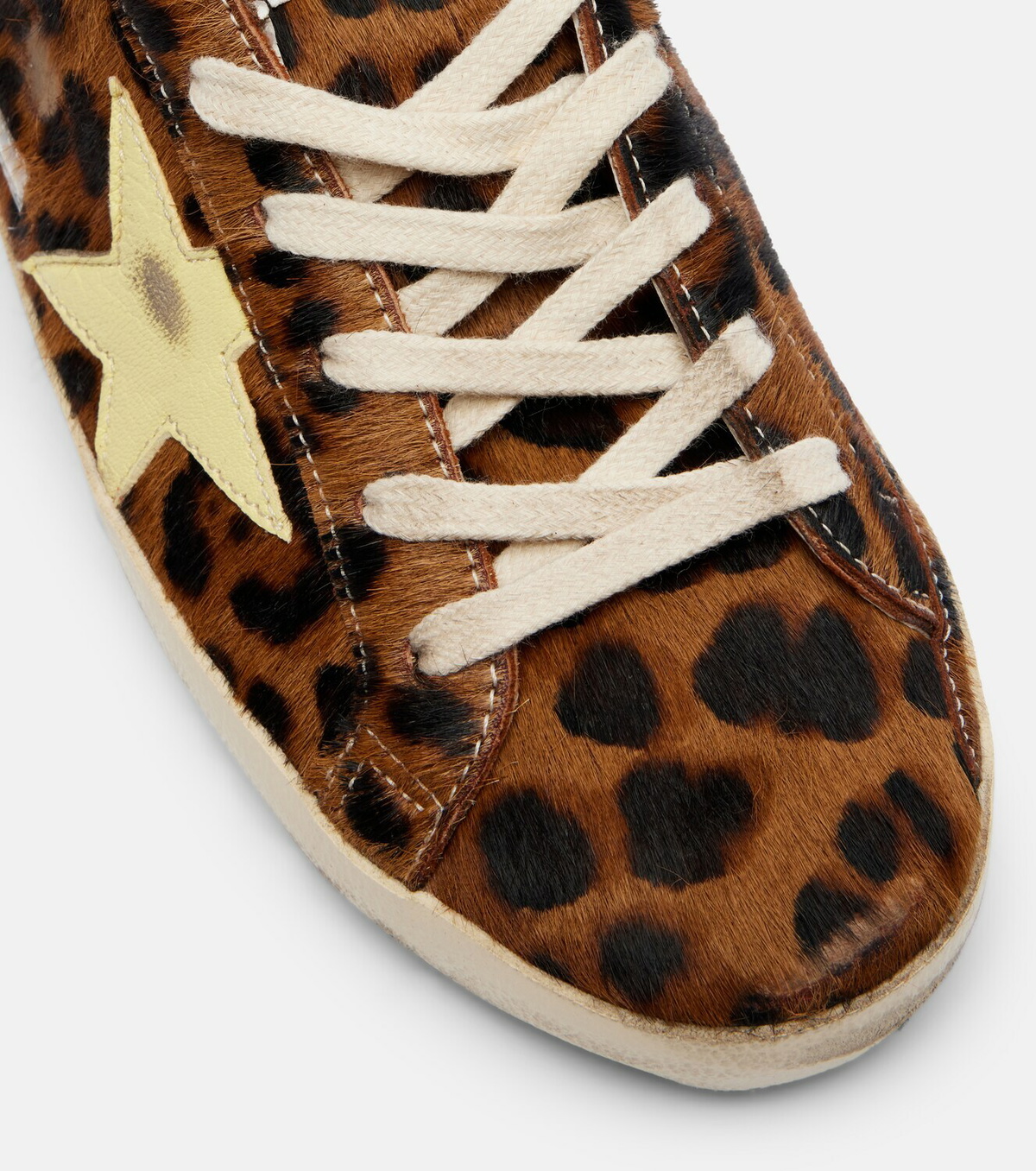 Golden Goose Super-Star leopard-print calf hair sneakers