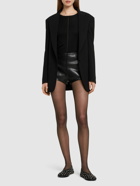 THE ANDAMANE Polly High Rise Faux Leather Shorts