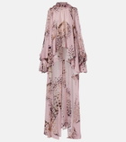 Blumarine Printed asymmetric georgette blouse