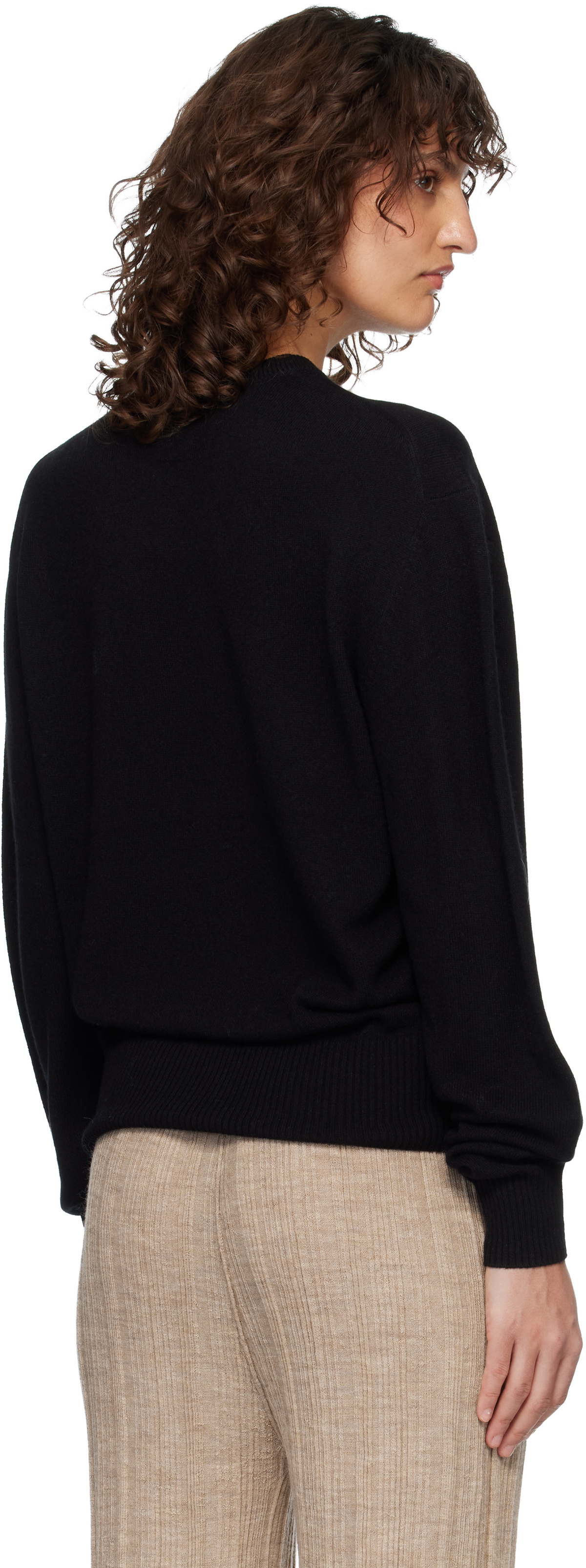 TOTEME Black Classic Cashmere Crew Knit Sweater