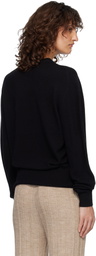 TOTEME Black Classic Cashmere Crew Knit Sweater