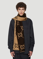 GG Logo Jacquard Scarf in Brown