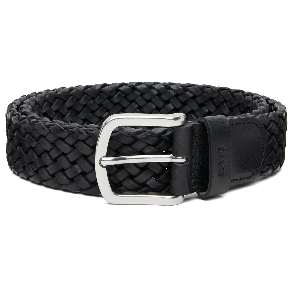 BOSS Black Woven Leather Belt