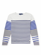Polo Ralph Lauren - Appliquéd Striped Cotton-Jersey T-Shirt - White