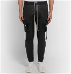 Rick Owens - Slim-Fit Tapered Stretch Leather and Cotton-Blend Cargo Trousers - Men - Black