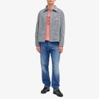 Dubbleware Men's Amherst Hickory Stripe Chore Jacket in White/Indigo
