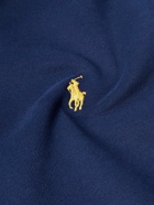 Polo Ralph Lauren - Logo-Embroidered Colour-Block Cotton-Blend Jersey Hoodie - Blue