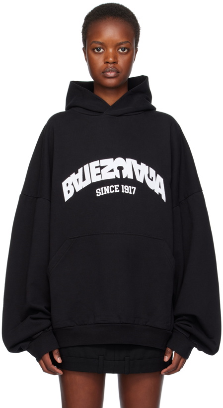 Photo: Balenciaga Black Back Flip Hoodie