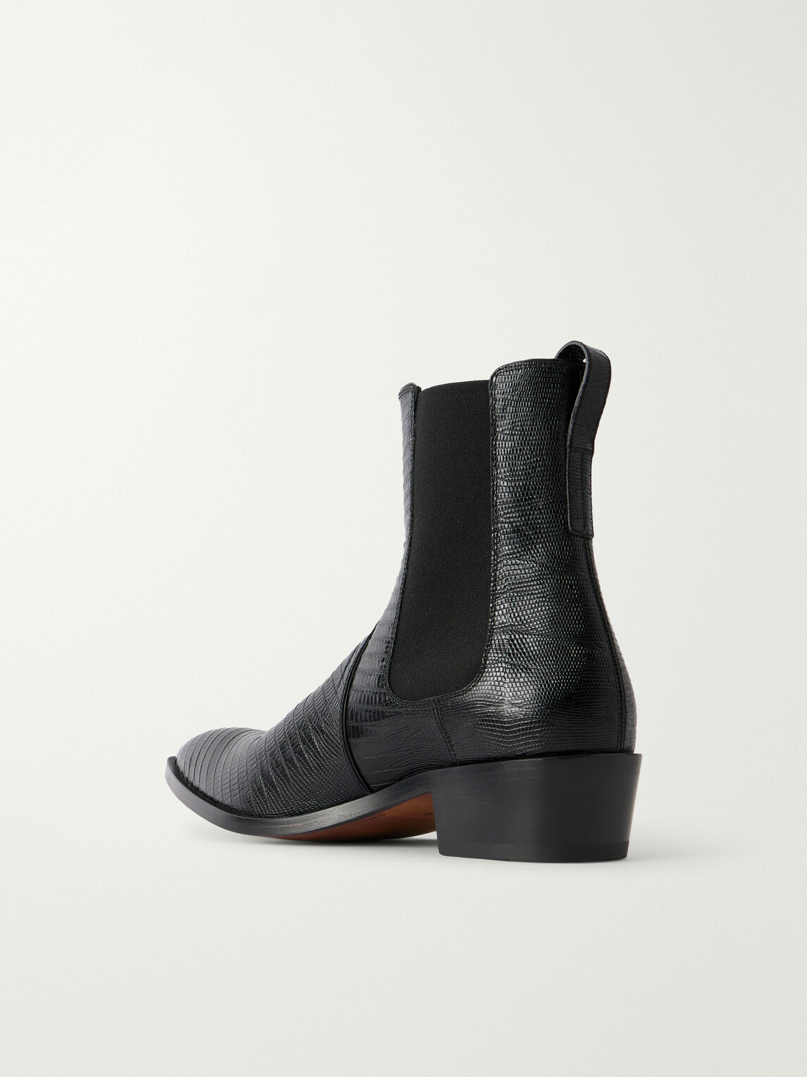 TOM FORD - Dagger Lizard-Effect Leather Chelsea Boots - Black