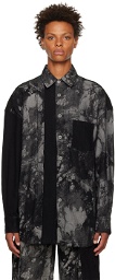 Feng Chen Wang Gray & Black Washed Denim Jacket