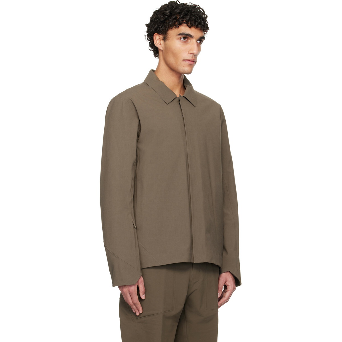 Veilance Taupe Lerus Insulated Tech Wool Jacket