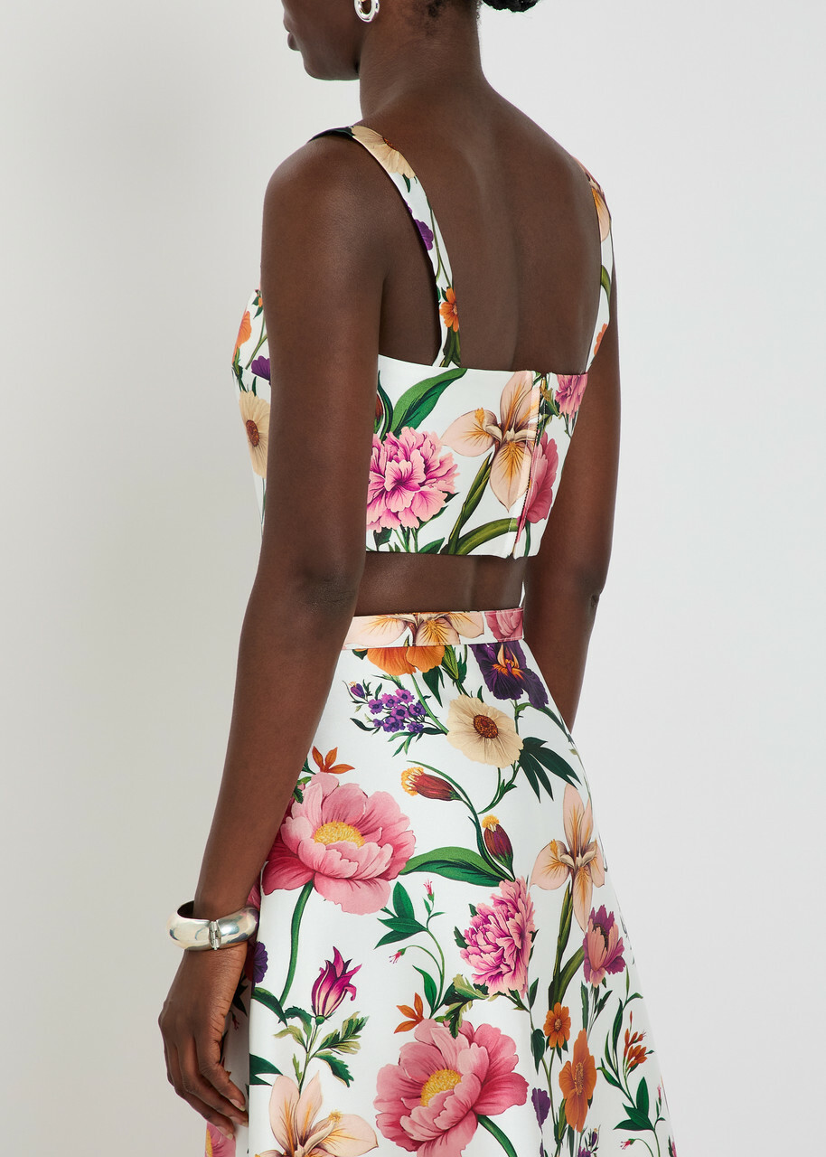 Borgo DE Nor Didi Floral-print Cropped Taffeta top Multicoloured