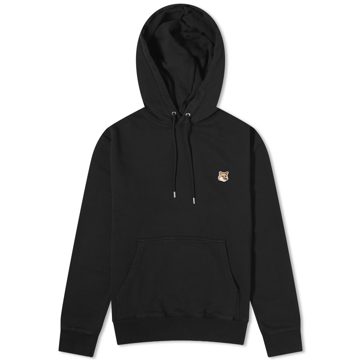 Maison Kitsuné Men's Fox Head Patch Regular Hoodie in Black Maison