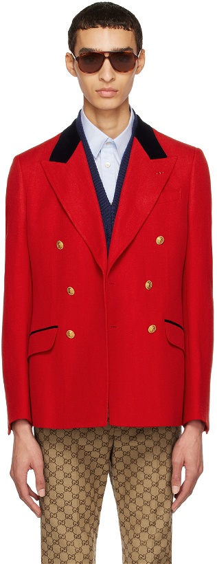 Photo: Gucci Red Double-Breasted Blazer