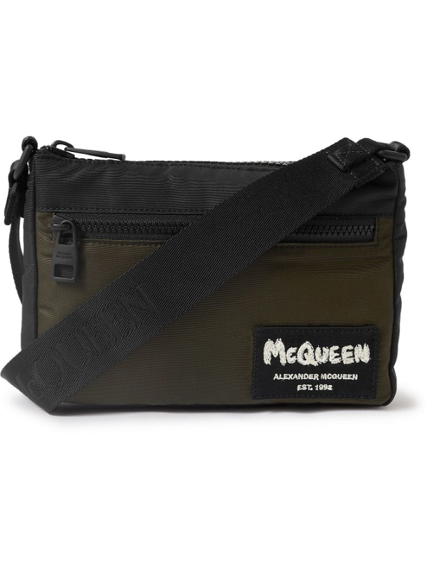 Photo: ALEXANDER MCQUEEN - Logo-Appliquéd Two-Tone Nylon Messenger Bag