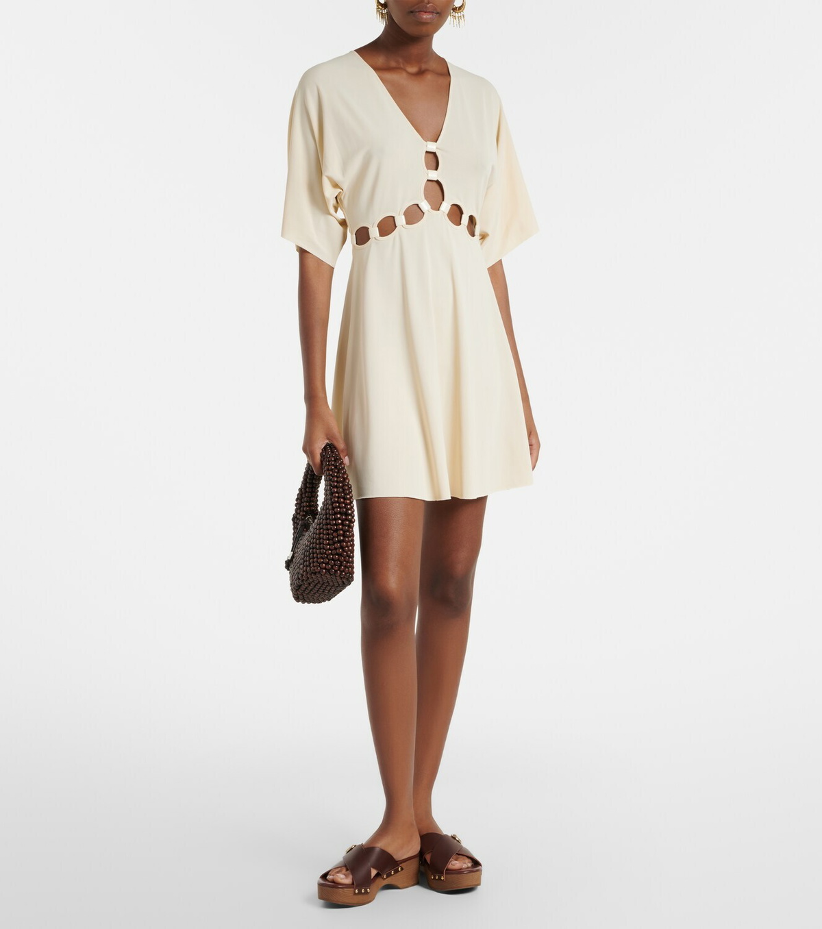 Eres Connection cutout jersey minidress