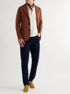 LARDINI - Slim-Fit Unstructured Knitted Wool Blazer - Orange
