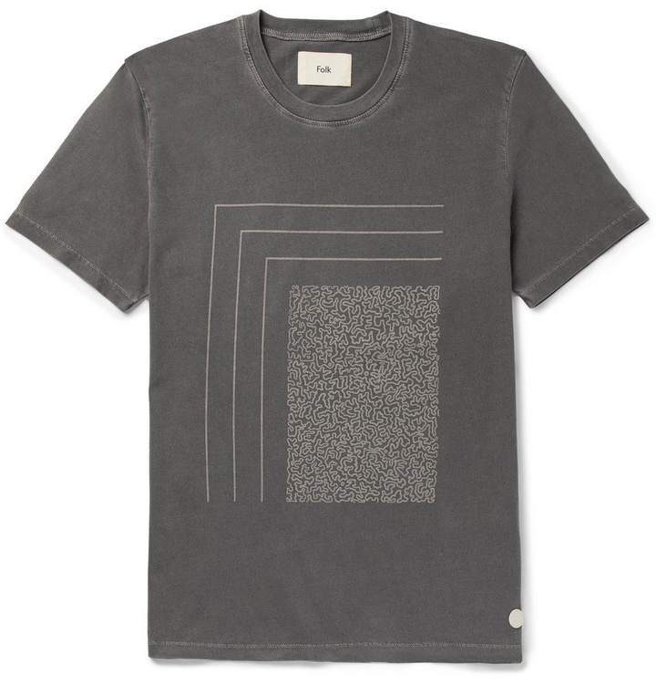 Photo: Folk - Mudd Printed Cotton-Jersey T-Shirt - Men - Gray