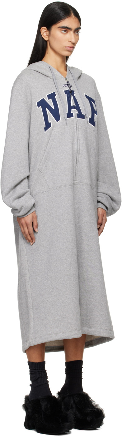 doublet Gray 'Power Nap' Hoodie Dress