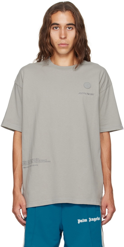 Photo: AAPE by A Bathing Ape Gray Embroidered T-Shirt