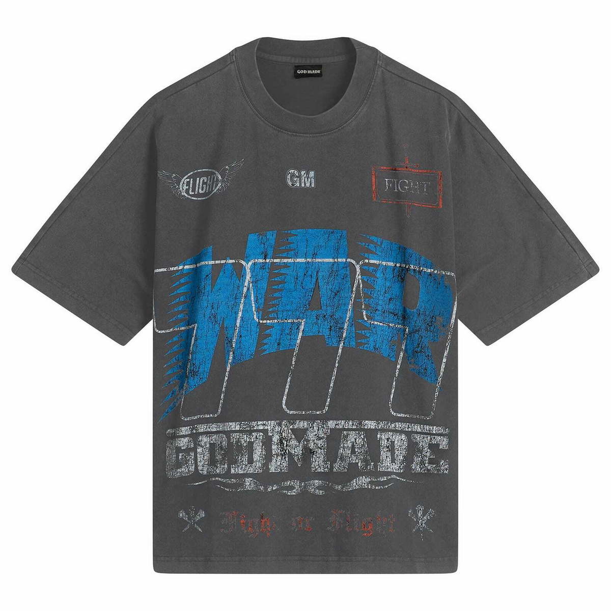 God Made Men's War T-Shirt in Black