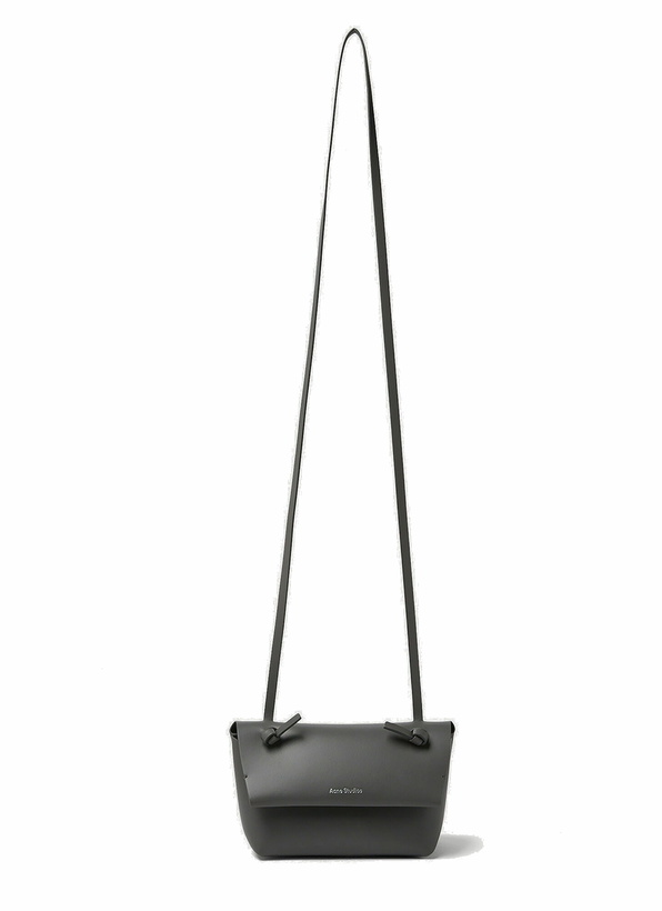 Photo: Knot Strap Small Shoulder Bag in Dark Grey