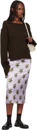 Meryll Rogge Brown Raw Edge Boat Neck Sweater