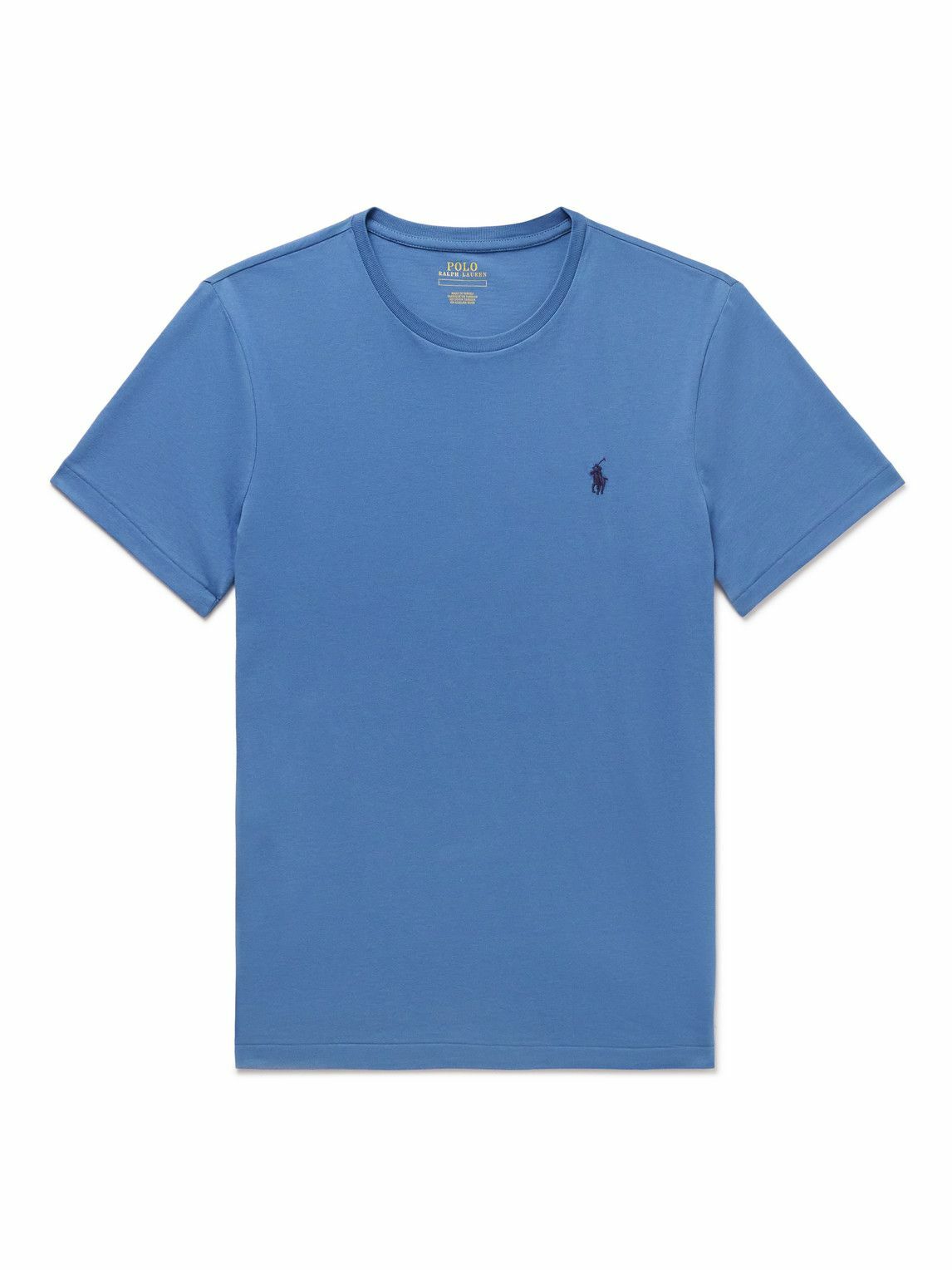 Polo Ralph Lauren - Logo-Embroidered Cotton-Jersey T-Shirt - Blue Polo ...