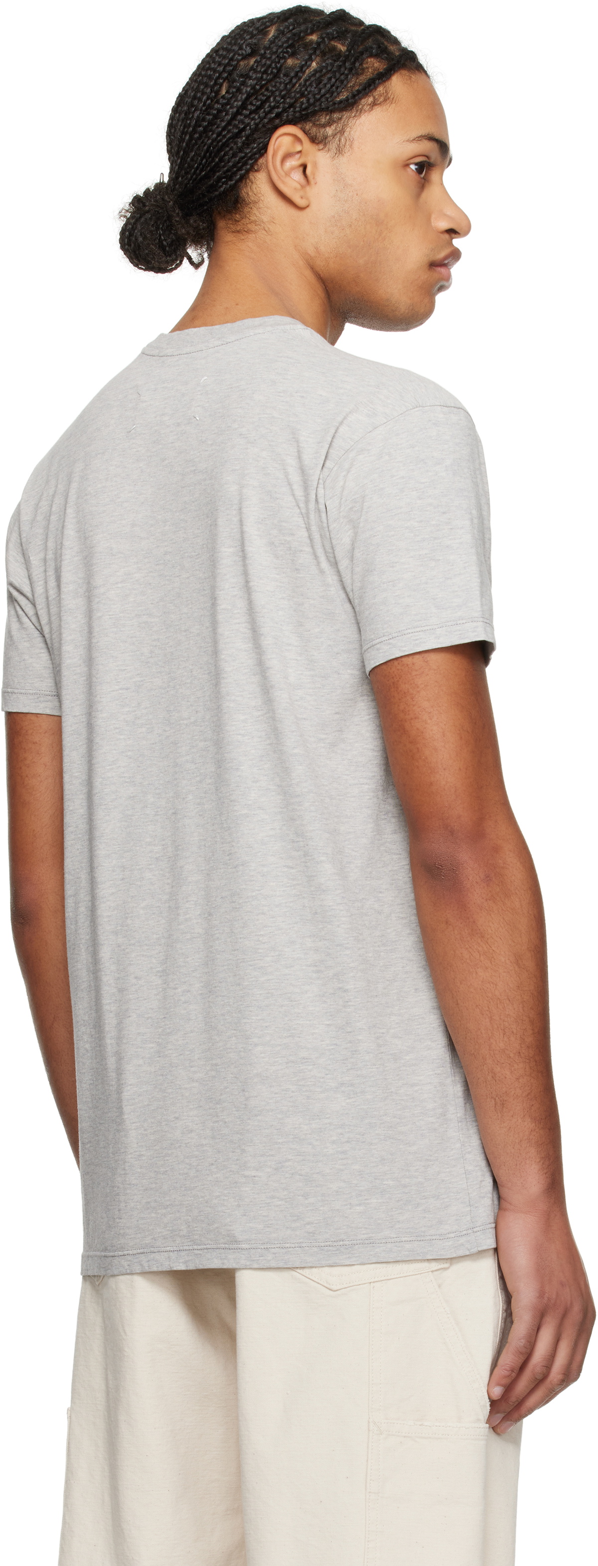 Maison Margiela グレー Stamp Logo Tシャツ Maison Margiela Gray Stamp Logo T-shirt Maison Margiela