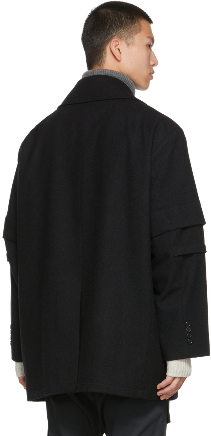 JERIH Black Detachable Coat