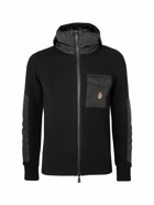 Moncler Grenoble - Panelled Merino Wool-Blend Hooded Jacket - Black