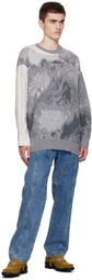 Feng Chen Wang Gray Paneled Sweater