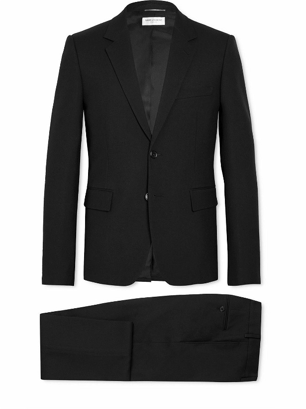 Photo: SAINT LAURENT - Slim-Fit Virgin Wool-Gabardine Suit - Black