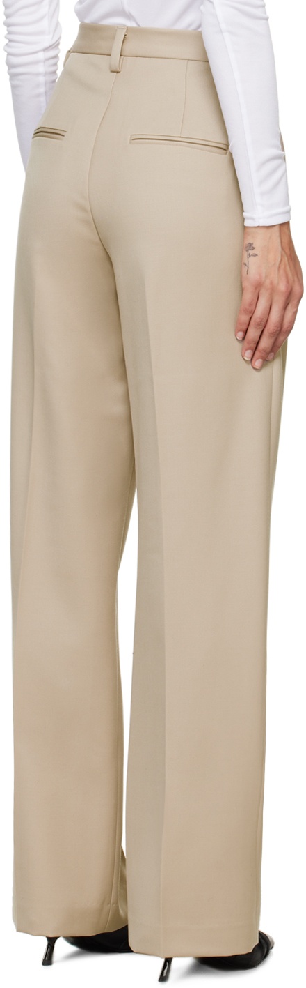 Taupe Tab Detail Wide Leg Pant - Beige - Pants - Full Length