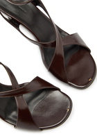 Khaite Liria 75 Leather Sandals Brown