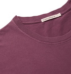 Nudie Jeans - Uno Logo-Appliquéd Organic Cotton-Jersey T-Shirt - Burgundy