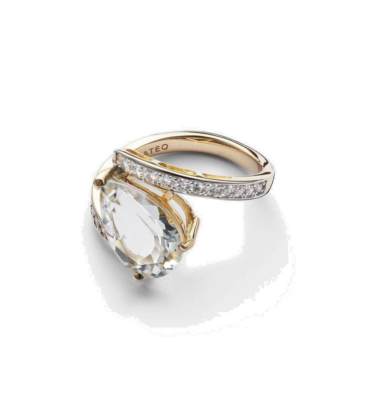 Photo: Mateo Slanted 14kt gold ring with topaz and diamonds