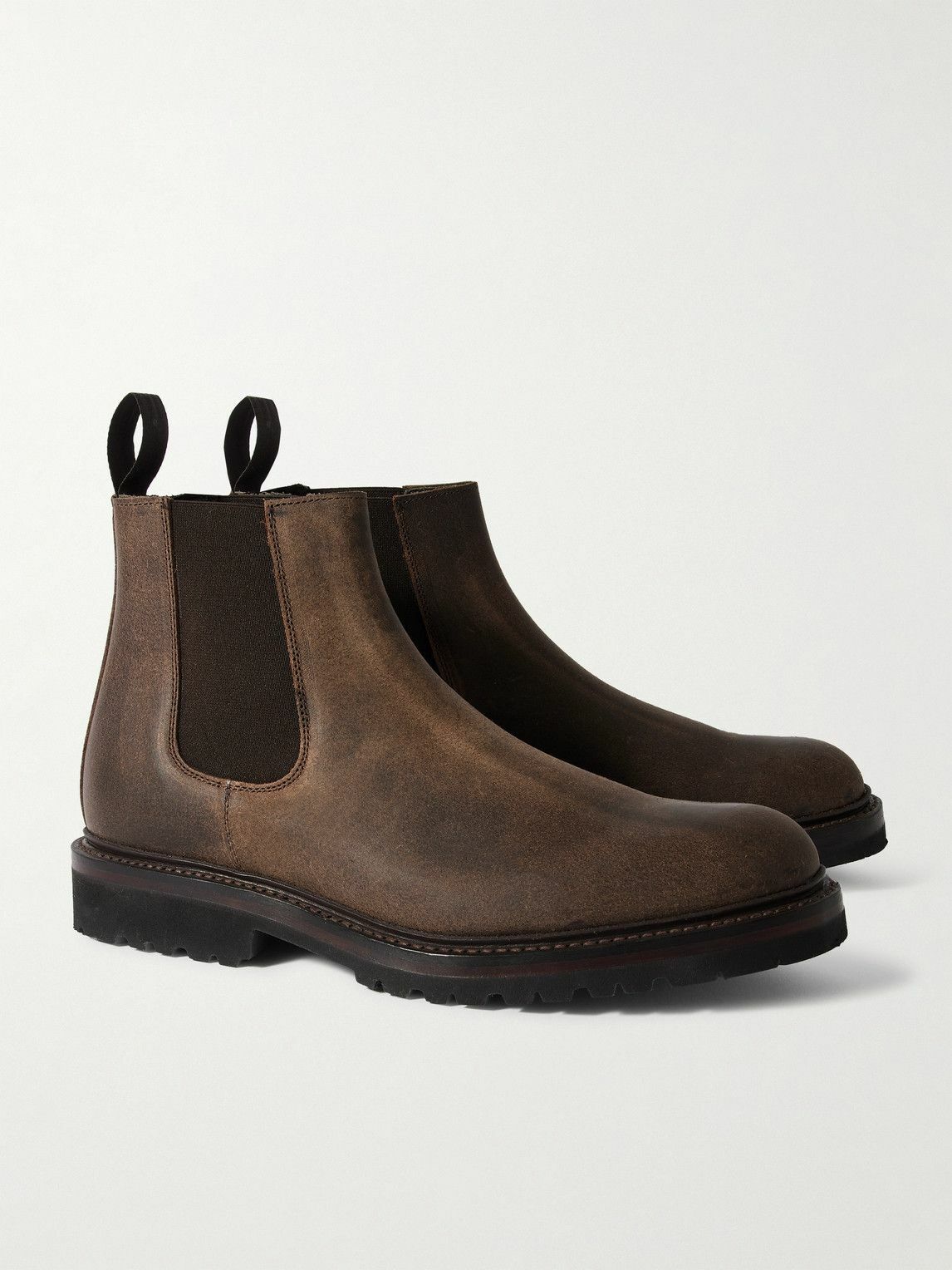 George Cleverley - Jason II Waxed-Leather Chelsea Boots - Brown