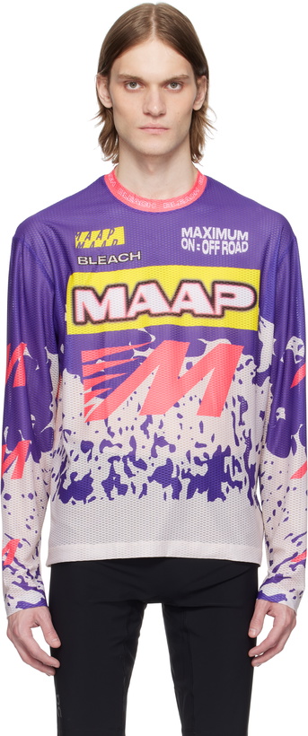 Photo: MAAP Purple Bleach Design Werks Edition LS Mesh T-shirt