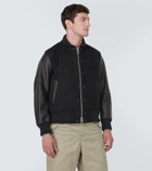 Sacai Interstellar wool and faux leather varsity jacket