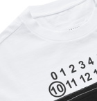 Maison Margiela - Oversized Logo-Print Panelled Cotton-Jersey T-Shirt - Black