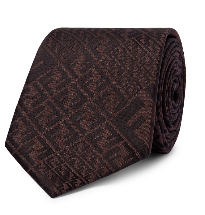 Photo: Fendi - 8cm Logo-Jacquard Silk Tie - Brown