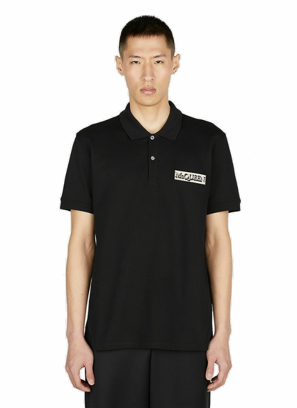 Photo: Alexander McQueen - Logo Patch Polo Shirt in Black