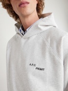A.P.C. - Fragment Logo-Print Cotton-Jersey Hoodie - Gray