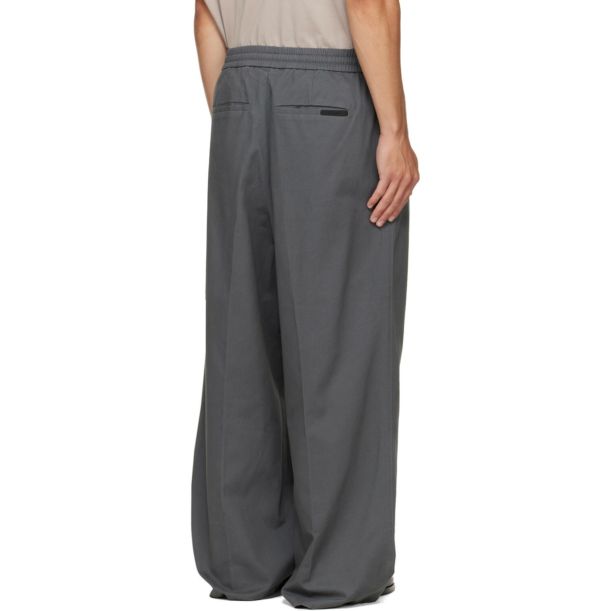 Fear of God ESSENTIALS Gray Pleat Front Drawstring Trousers